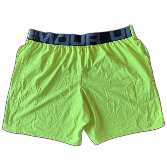 Under Armour 2XL Men's Athletic Shorts Neon Green Gym Run Training Loose Fit - Picture 4 of 5